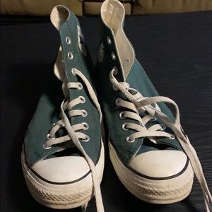 Forest green high top converse
